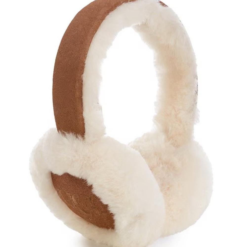 *** Reserved*** UGG Chestnut Real Shearling Suede Earmuffs NWT - Picture 2 of 9